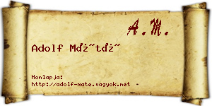 Adolf Máté névjegykártya