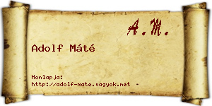 Adolf Máté névjegykártya