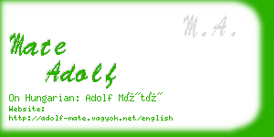 mate adolf business card